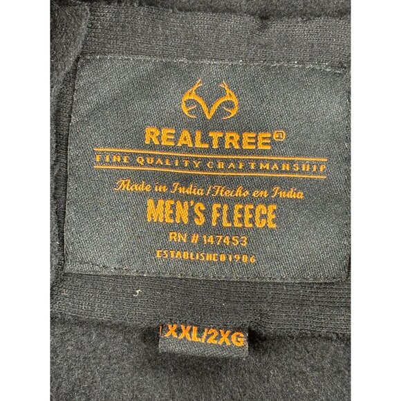 Realtree Fleece Hoodie Camouflage Flag Mens XXL Black Pullover Kangaroo Pocket - Picture 3 of 8